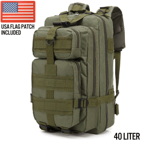 XG-MB40 - Large Tactical Backpack Survival Assault Bag 40 Liter (Color: Army green)