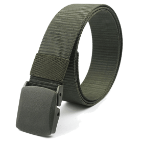 Adjustable Nylon Belt with Plastic Buckle (Color: Army green)