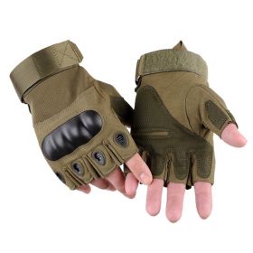 XG-TG2 Hard Knuckle Tactical Gloves (Half Finger) Military Style (Color: Army green, size: X-Large)